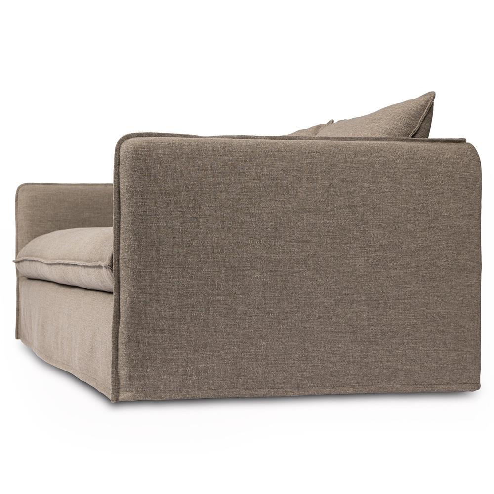 Andrew Modern Brown Slipcovered Outdoor Sofa - 96"W|