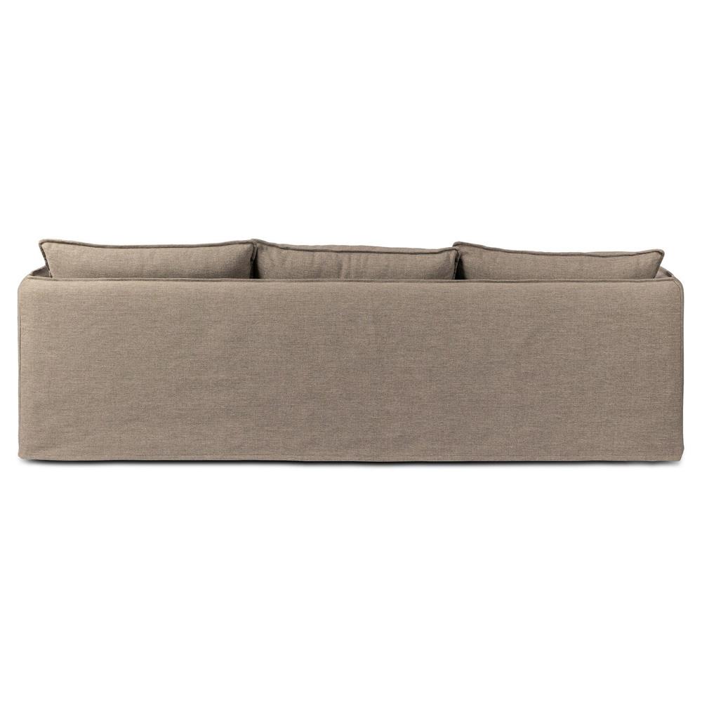 Andrew Modern Brown Slipcovered Outdoor Sofa - 96"W|