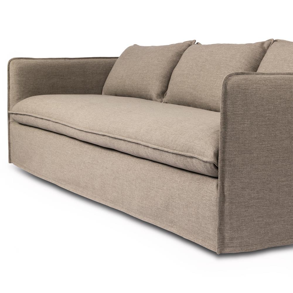 Andrew Modern Brown Slipcovered Outdoor Sofa - 96"W|