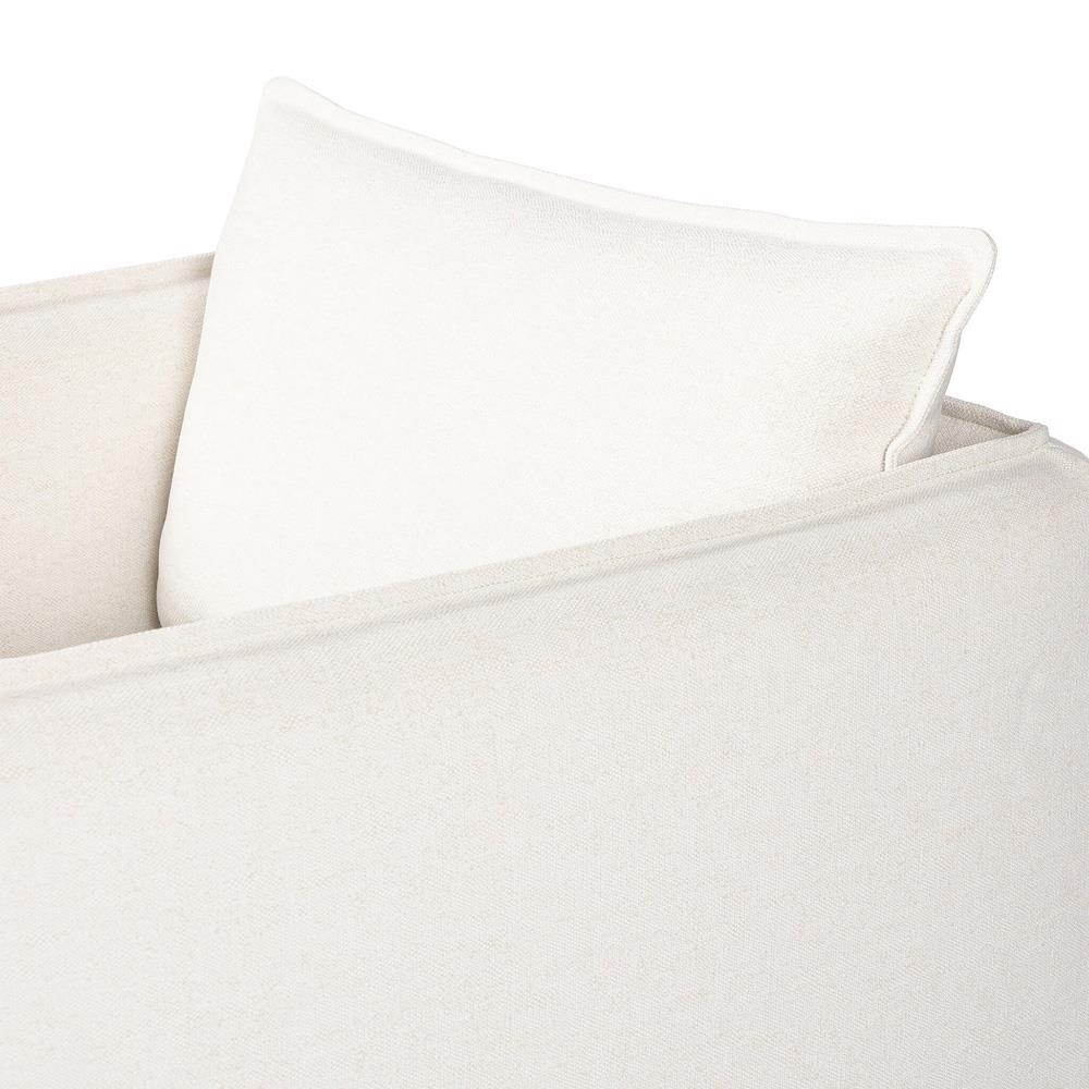 Andrew Modern Off White Upholstered Linen Outdoor Swivel Arm Chair|