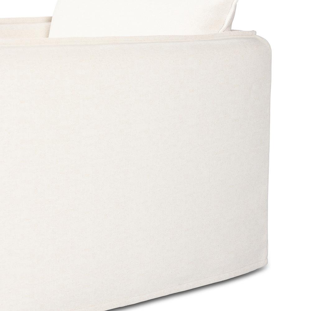 Andrew Modern Off White Upholstered Linen Outdoor Swivel Arm Chair|