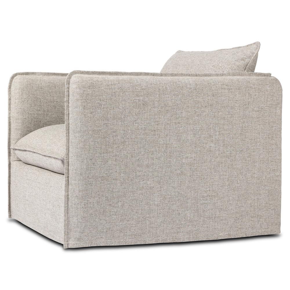 Andrew Modern Grey Upholstered Outdoor Swivel Arm Chair|