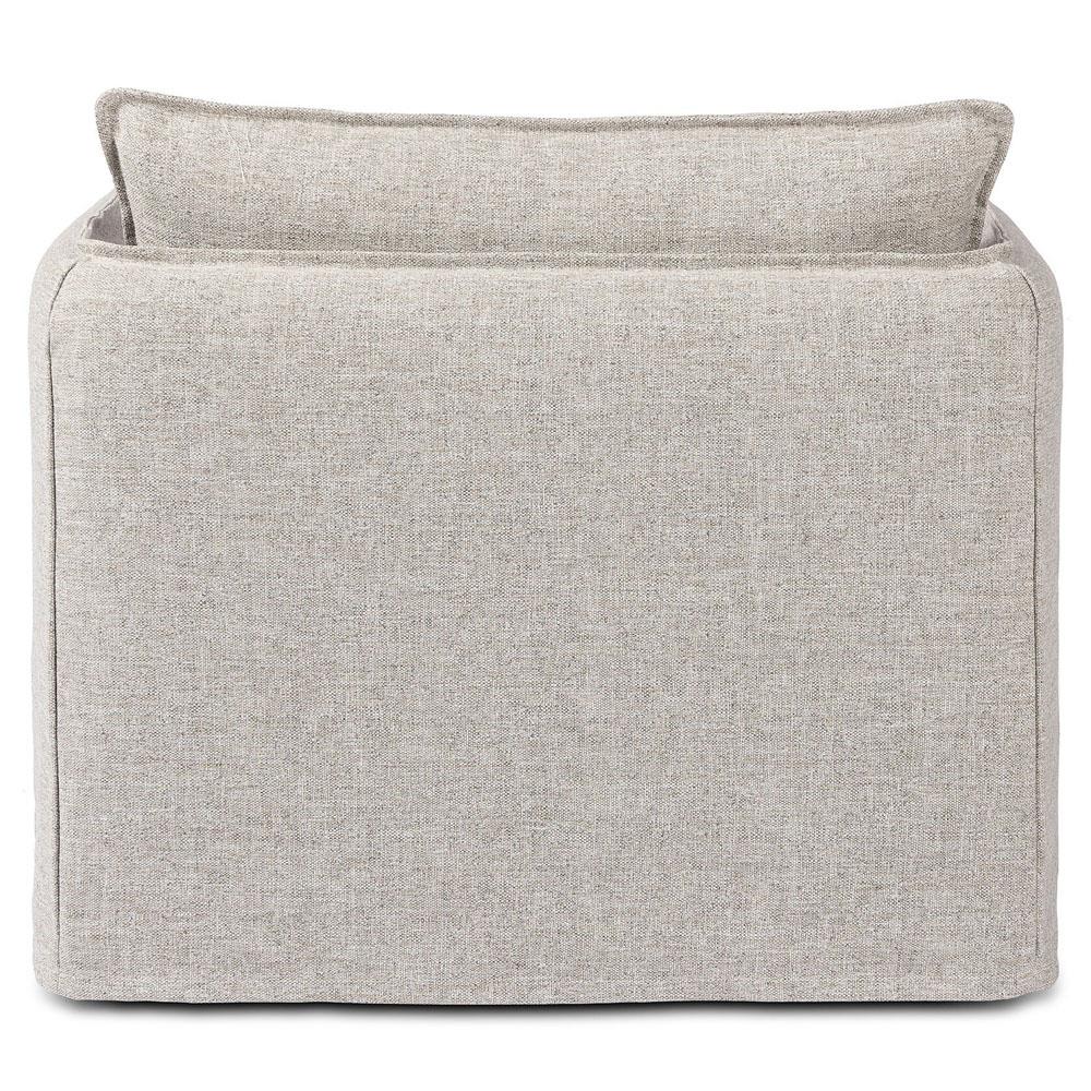 Andrew Modern Grey Upholstered Outdoor Swivel Arm Chair|