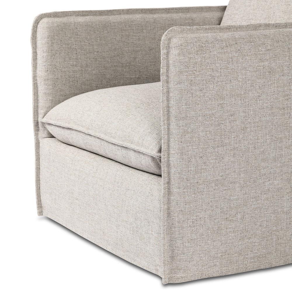Andrew Modern Grey Upholstered Outdoor Swivel Arm Chair|