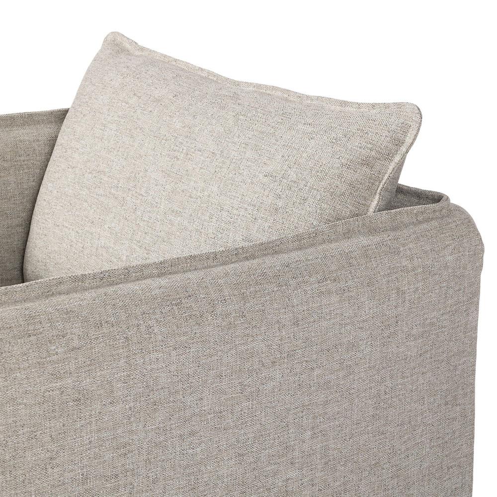 Andrew Modern Grey Upholstered Outdoor Swivel Arm Chair|