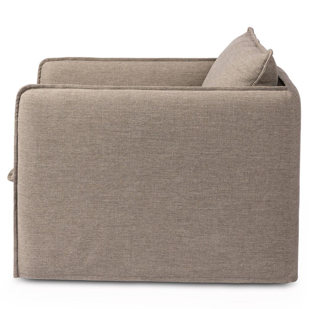 Andrew Modern Brown Upholstered Outdoor Swivel Arm Chair|