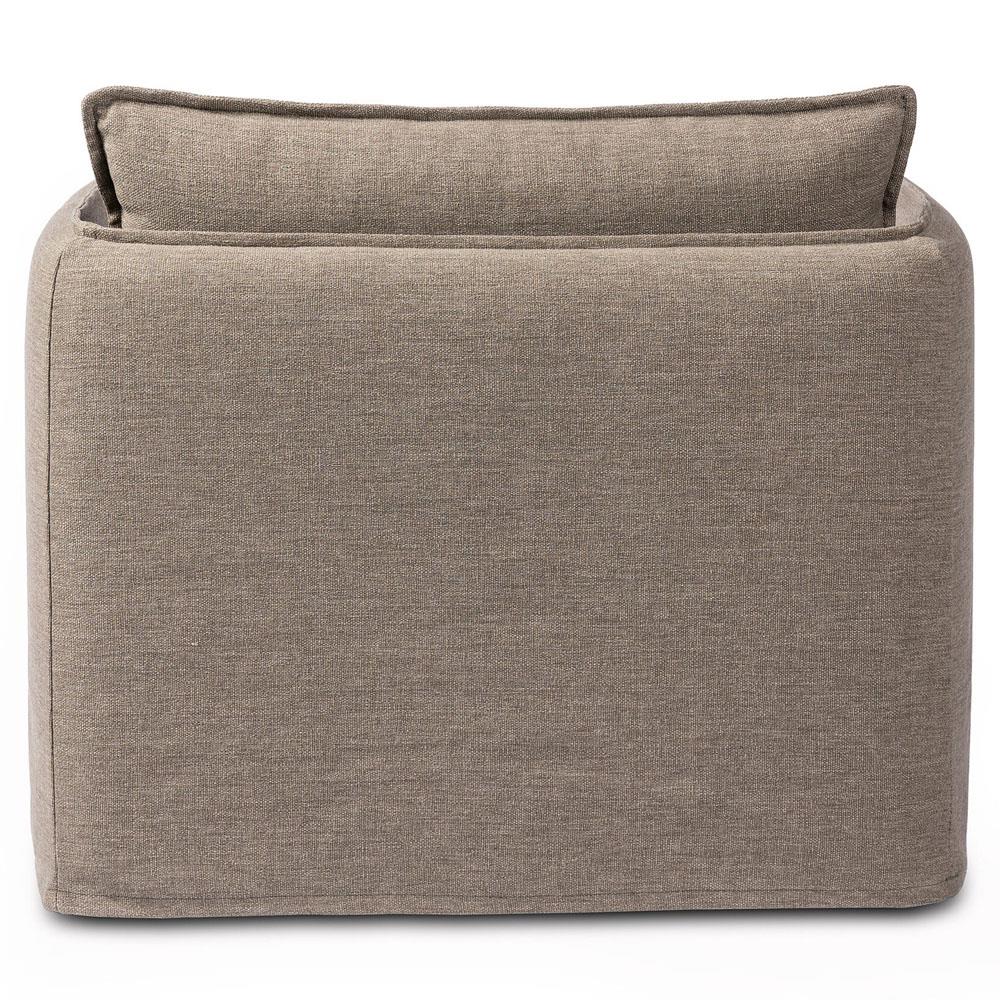 Andrew Modern Brown Upholstered Outdoor Swivel Arm Chair|