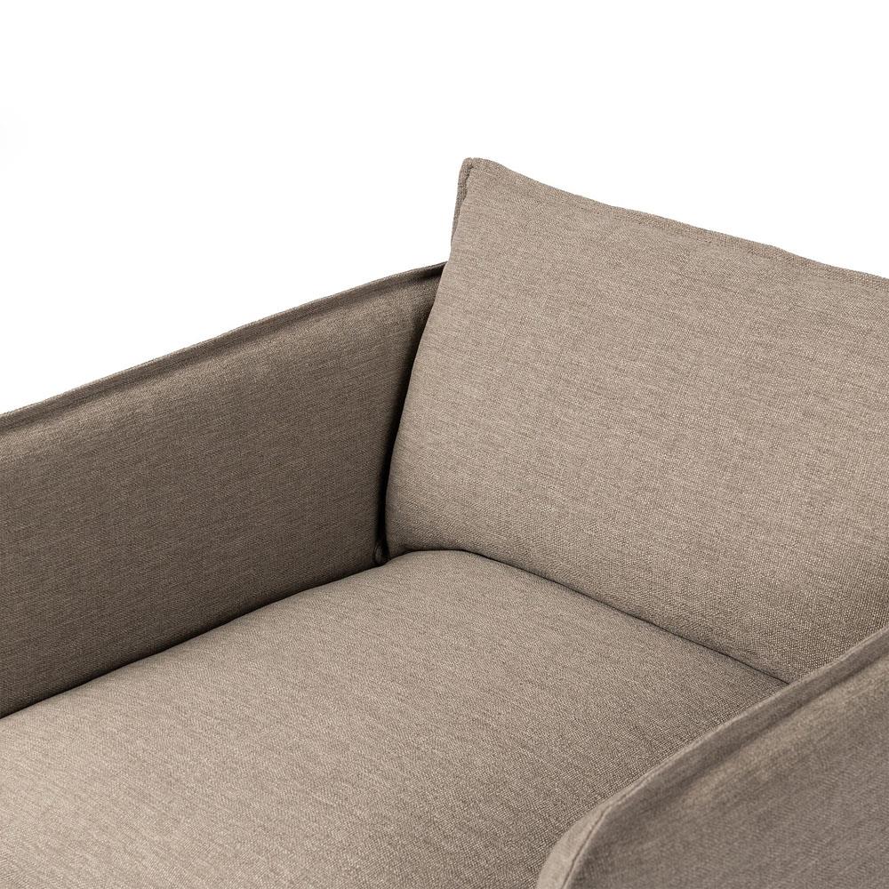 Andrew Modern Brown Upholstered Outdoor Swivel Arm Chair|