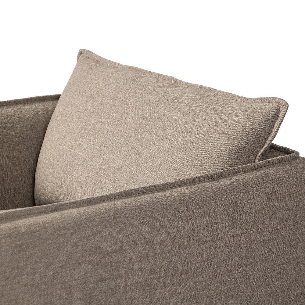 Andrew Modern Brown Upholstered Outdoor Swivel Arm Chair|