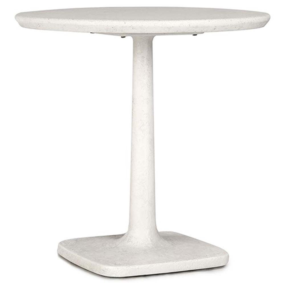 Isabella Industrial Loft White Concrete Round Outdoor Bistro Table - 31"W|