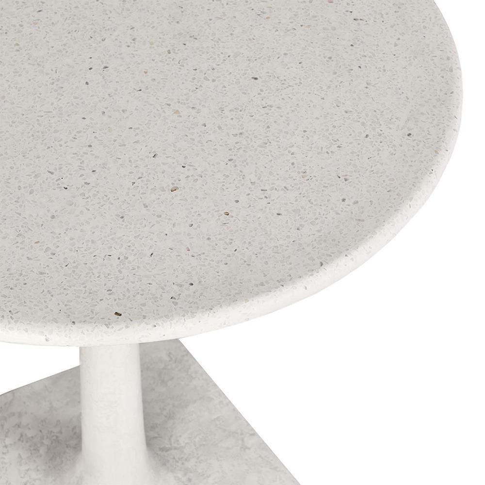 Isabella Industrial Loft White Concrete Round Outdoor Bistro Table - 31"W|