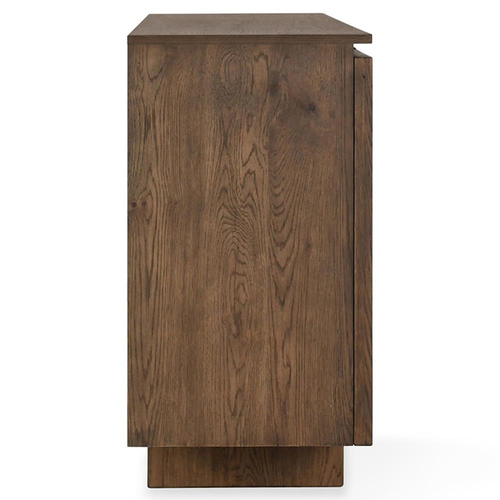 Theodore Rustic Lodge Toasted Brown Oak Wood Sideboard Wide (Over