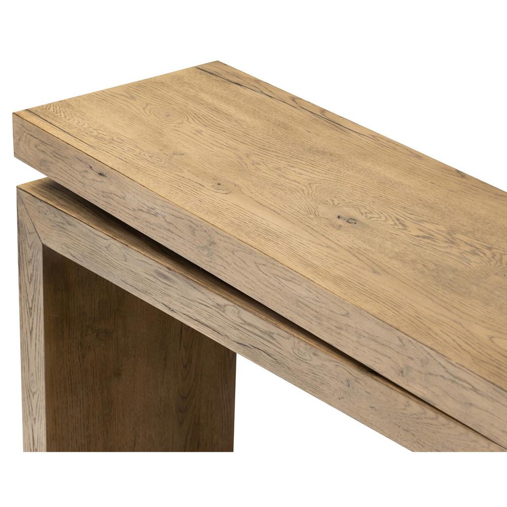 Rayan Rustic Lodge Grey Oak Wood Console Table Extra Long (over 75