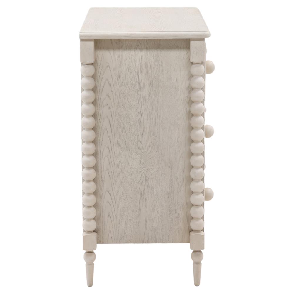 Calypso Updated Traditional Whitewash Oak Bobbin Dresser|