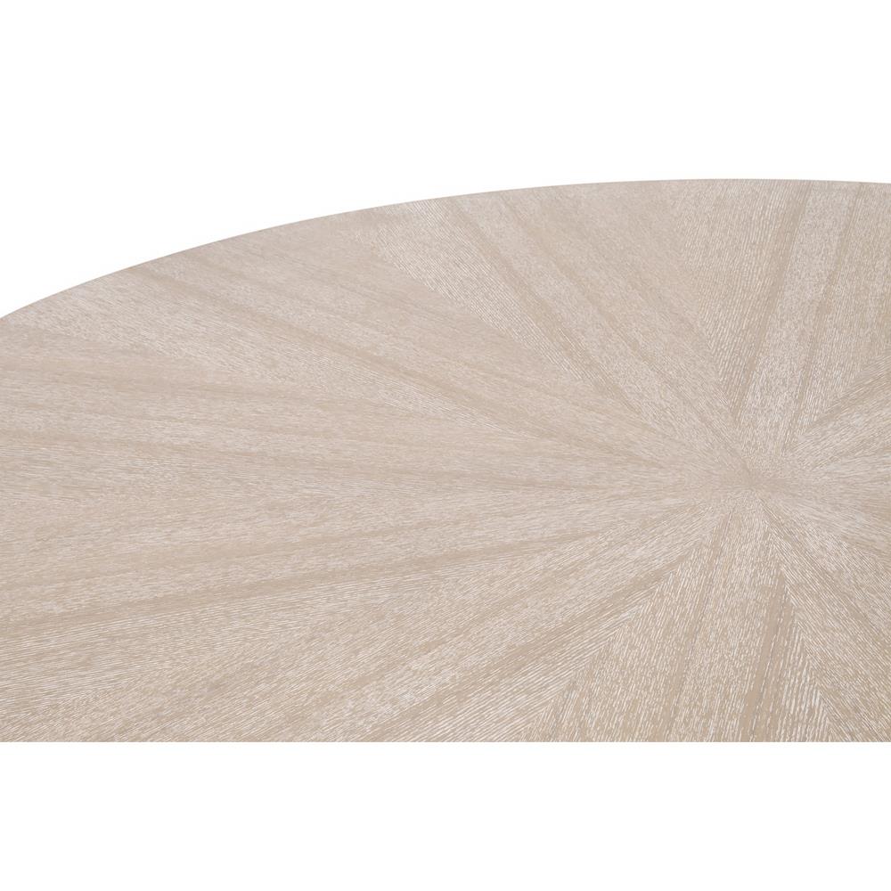 Courtney Modern Classic Natural Grey Wood Round Coffee Table|