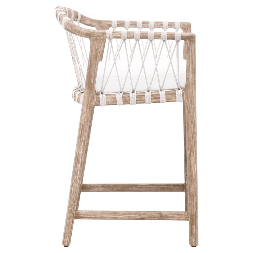 Finn Coastal Beach Natural Grey Wood Pearl Performance Seat Counter Stool|