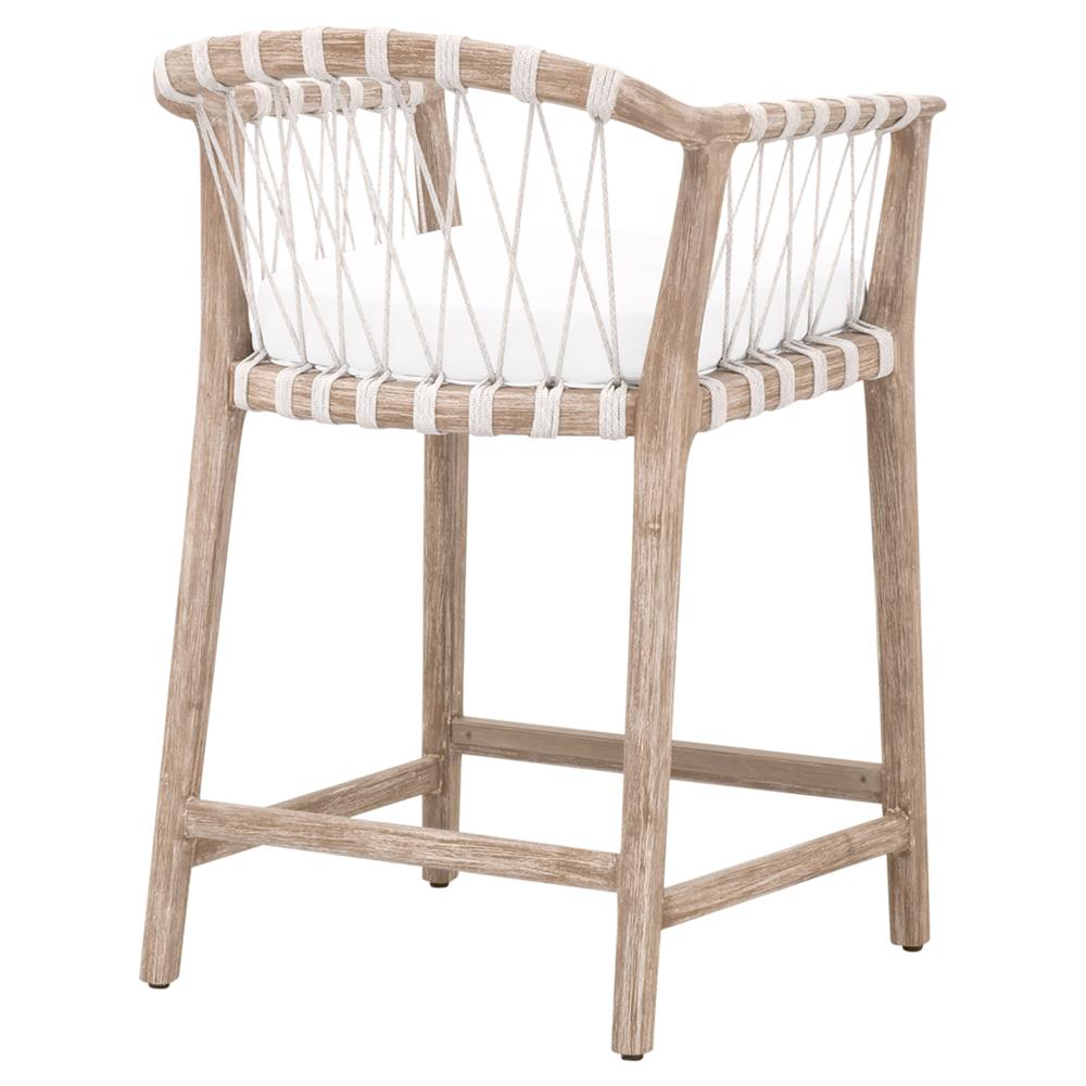 Finn Coastal Beach Natural Grey Wood Pearl Performance Seat Counter Stool|