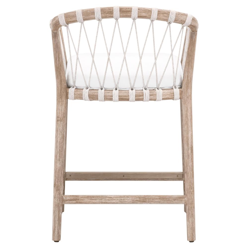 Finn Coastal Beach Natural Grey Wood Pearl Performance Seat Counter Stool|