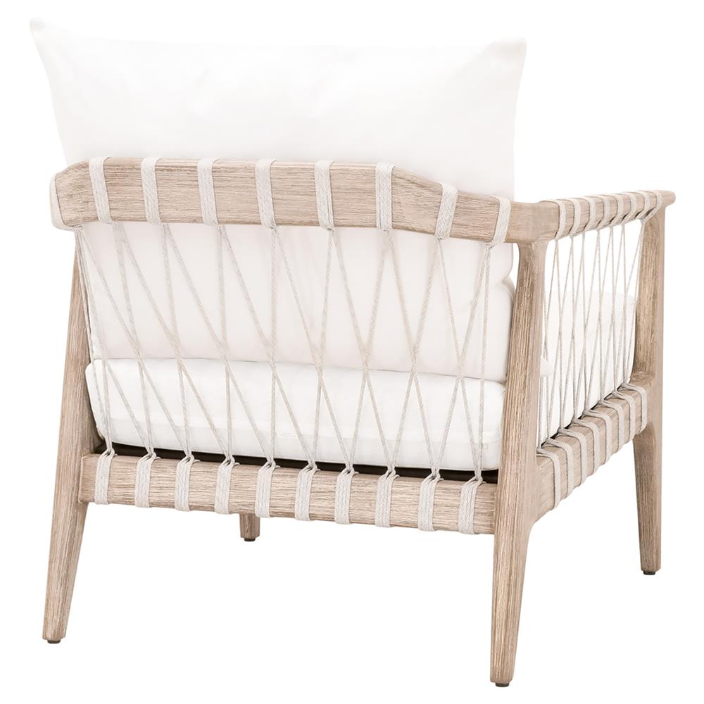 Finn Coastal Beach Natural Grey Wood Pearl White Performance Occasional Chair|