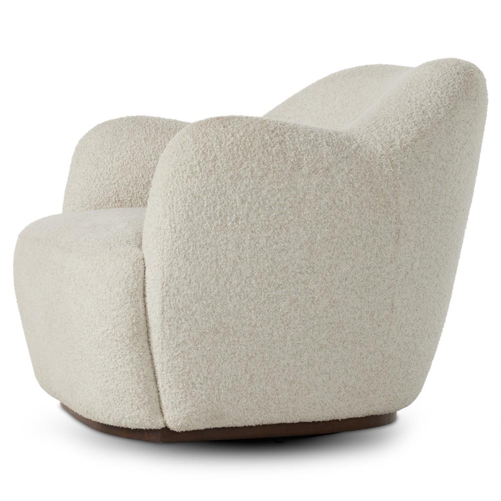 Justine Modern Classic Off White Swivel Barrel Chair|