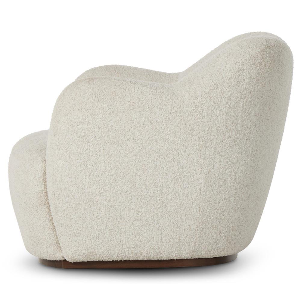 Justine Modern Classic Off White Swivel Barrel Chair|