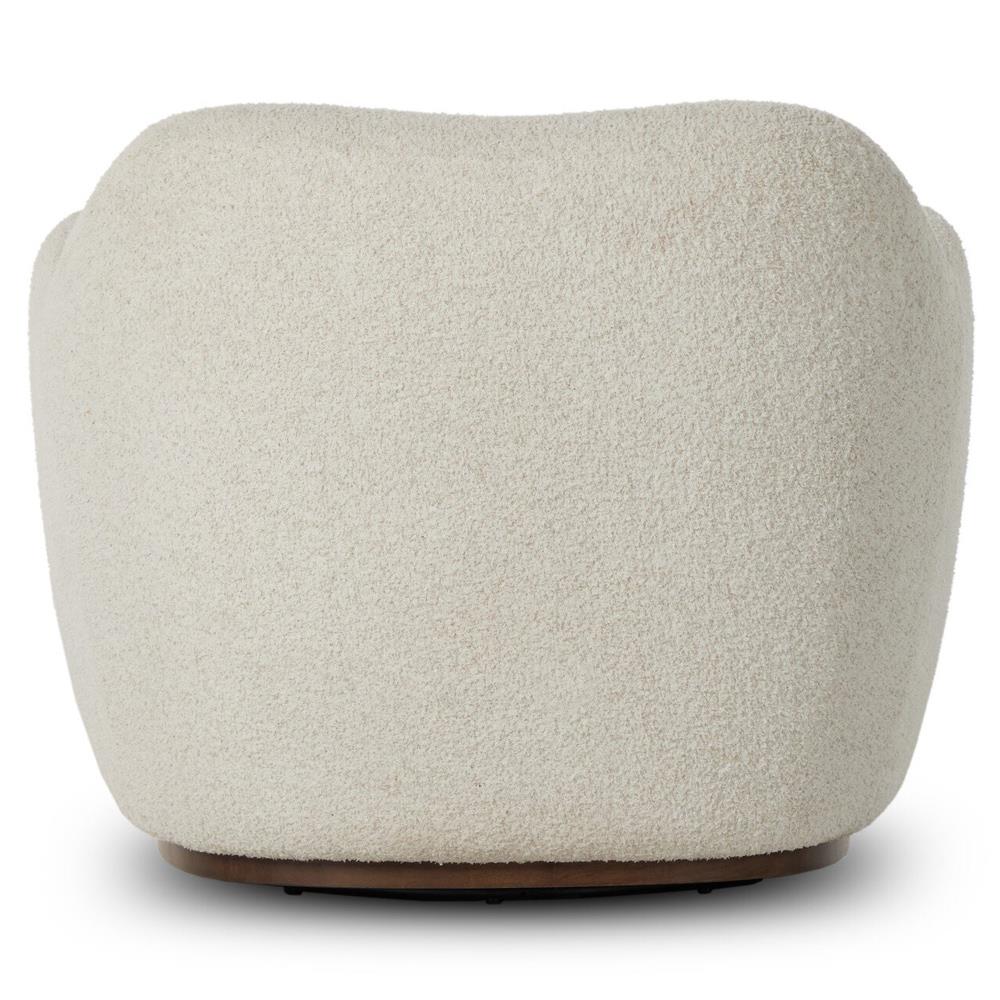 Justine Modern Classic Off White Swivel Barrel Chair|