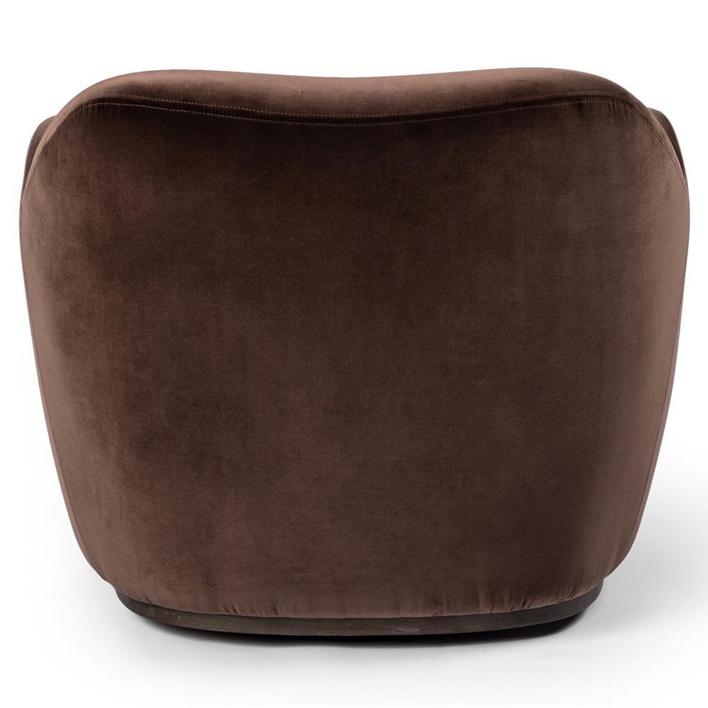 Justine Modern Classic Cocoa Brown Swivel Barrel Chair|