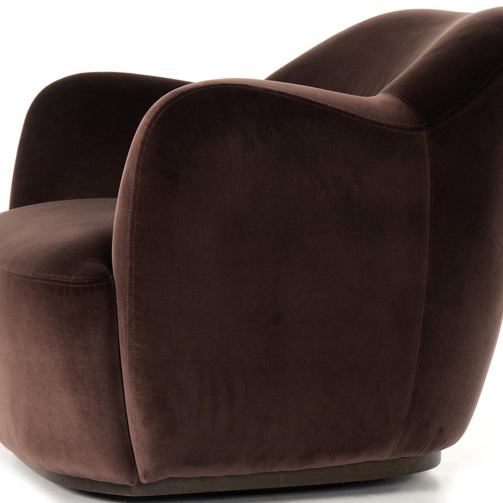 Justine Modern Classic Cocoa Brown Swivel Barrel Chair|