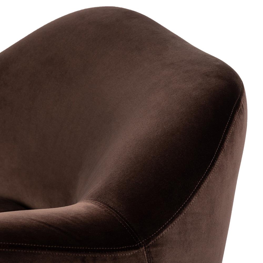 Justine Modern Classic Cocoa Brown Swivel Barrel Chair|