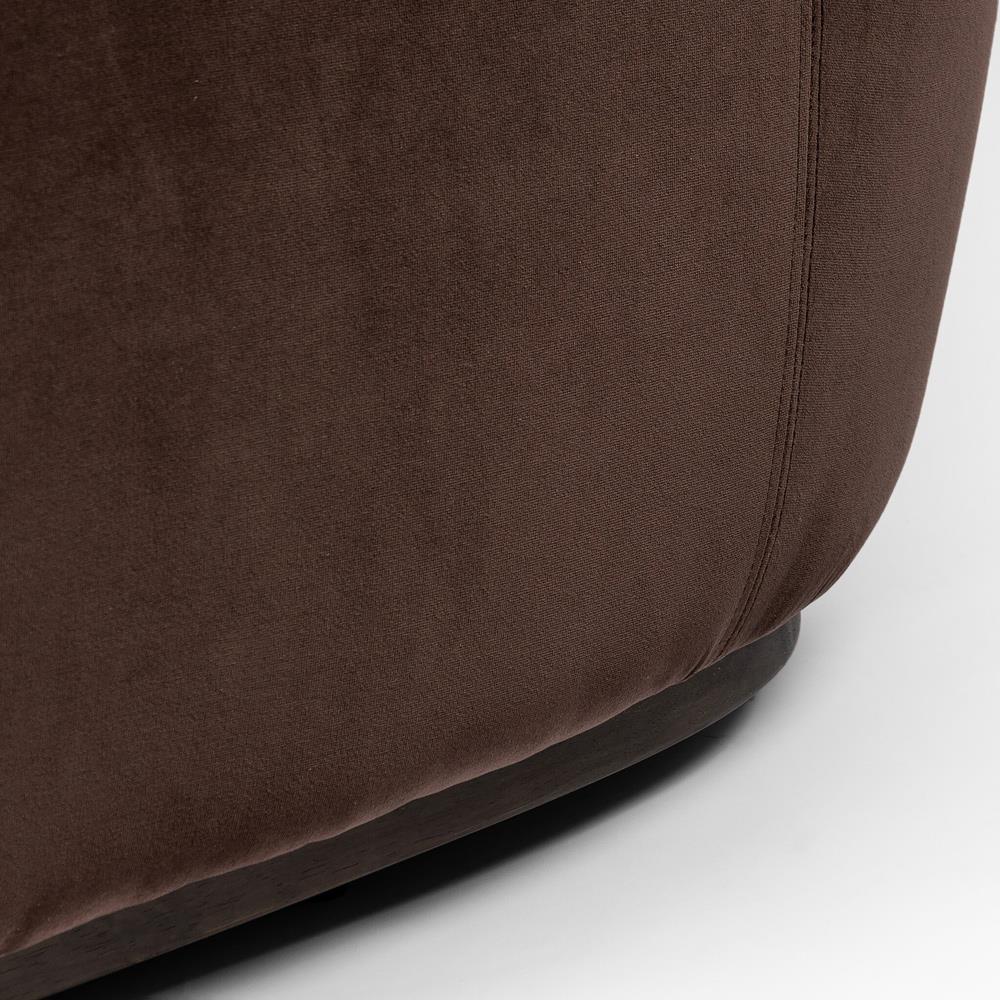 Justine Modern Classic Cocoa Brown Swivel Barrel Chair|