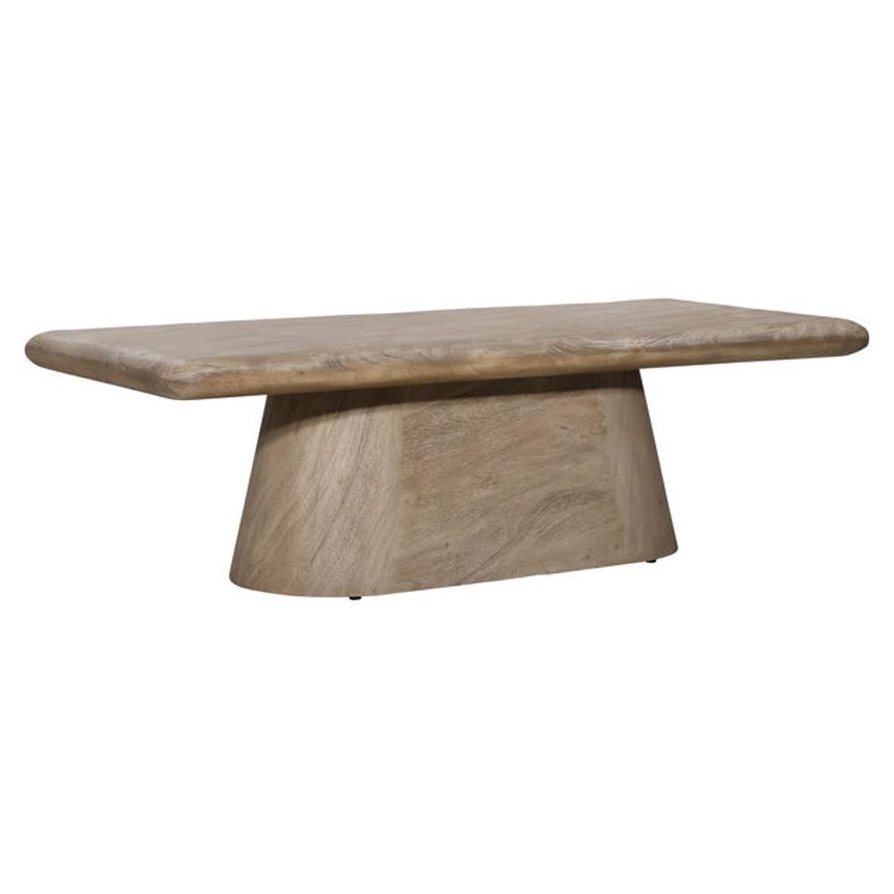 Mara Coastal Beach Natural Brown Acacia Wood Rectangular Coffee Table|