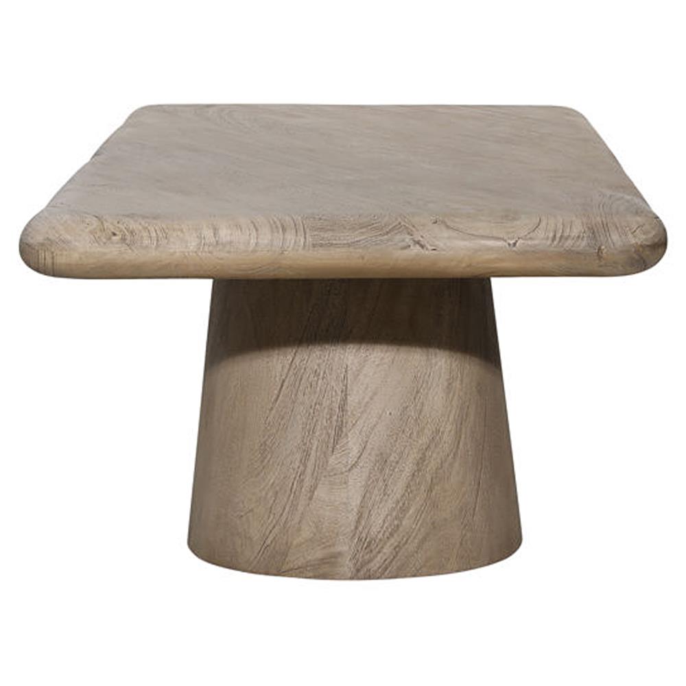 Mara Coastal Beach Natural Brown Acacia Wood Rectangular Coffee Table|