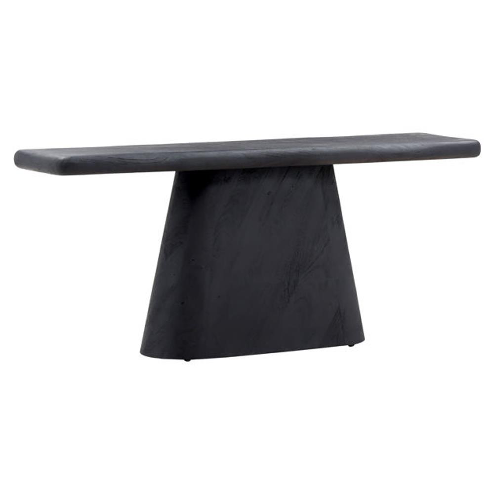 Mara Coastal Beach Black Acacia Wood Console Table|