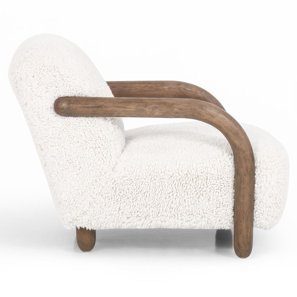 Waverly Modern Classic Off White Faux Shearling Arm Chair|