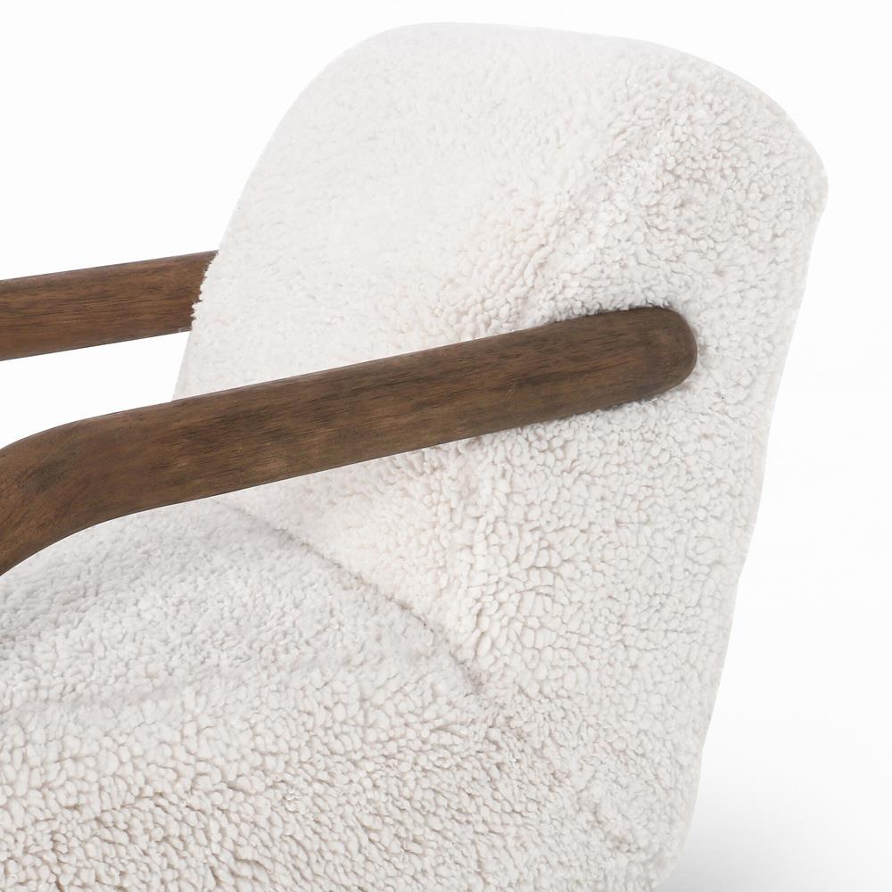 Waverly Modern Classic Off White Faux Shearling Arm Chair|
