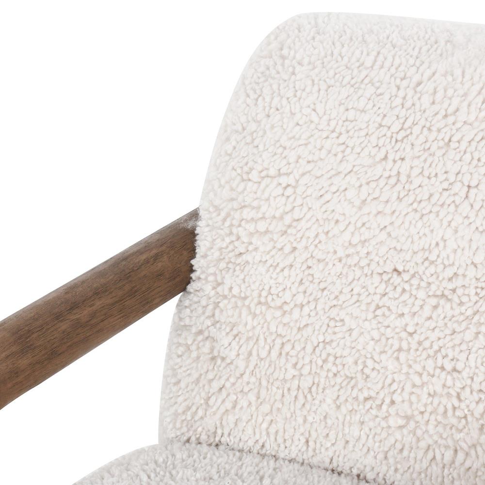 Waverly Modern Classic Off White Faux Shearling Arm Chair|