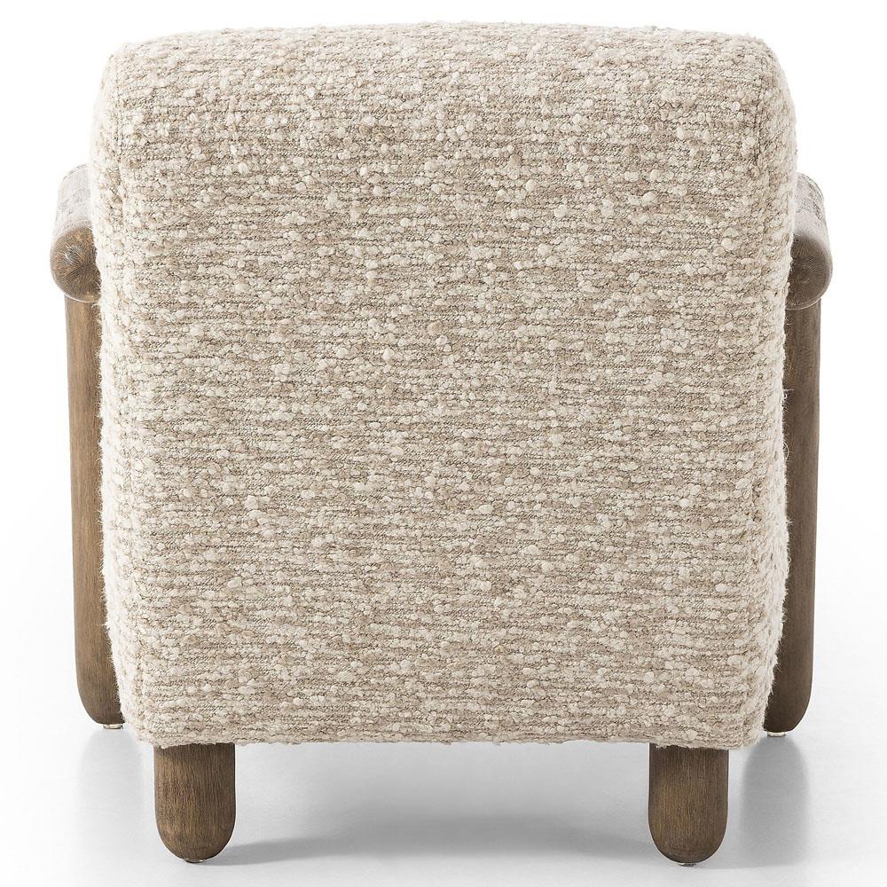 Waverly Modern Classic Beige Faux Shearling Arm Chair|