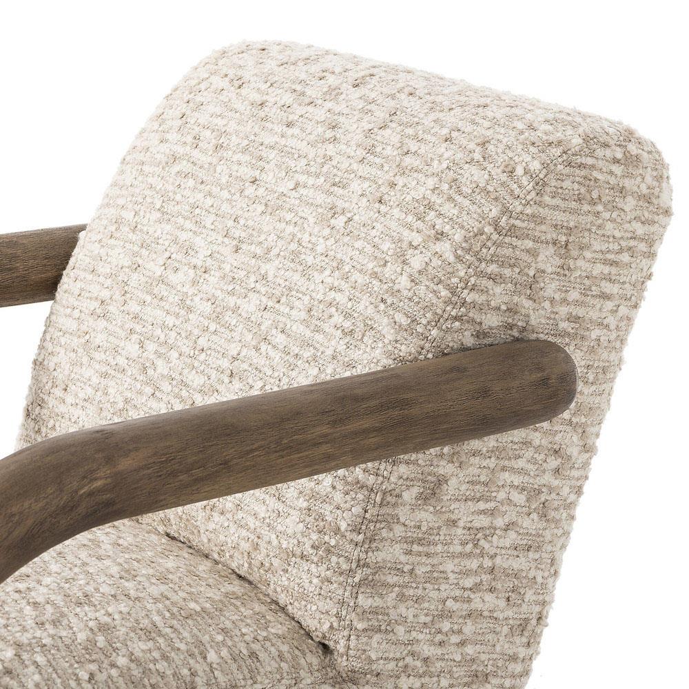 Waverly Modern Classic Beige Faux Shearling Arm Chair|