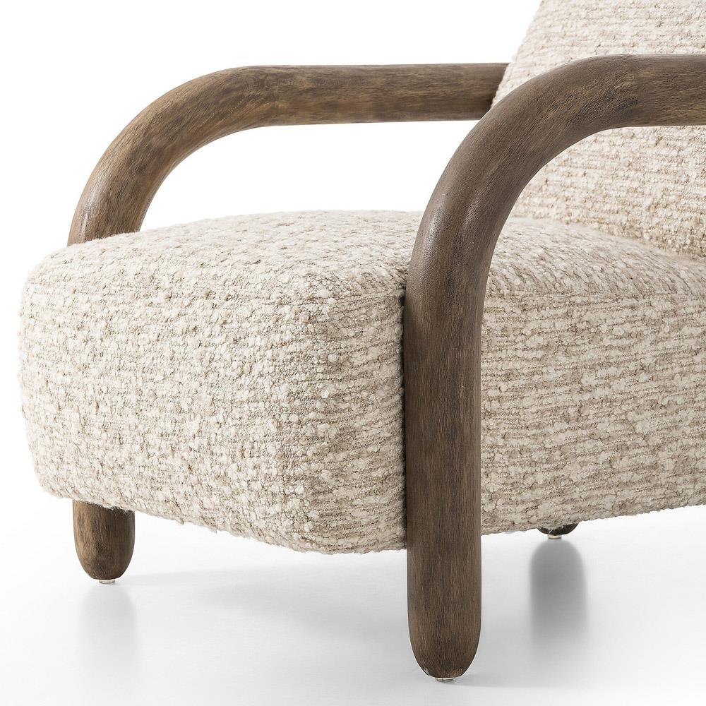 Waverly Modern Classic Beige Faux Shearling Arm Chair|