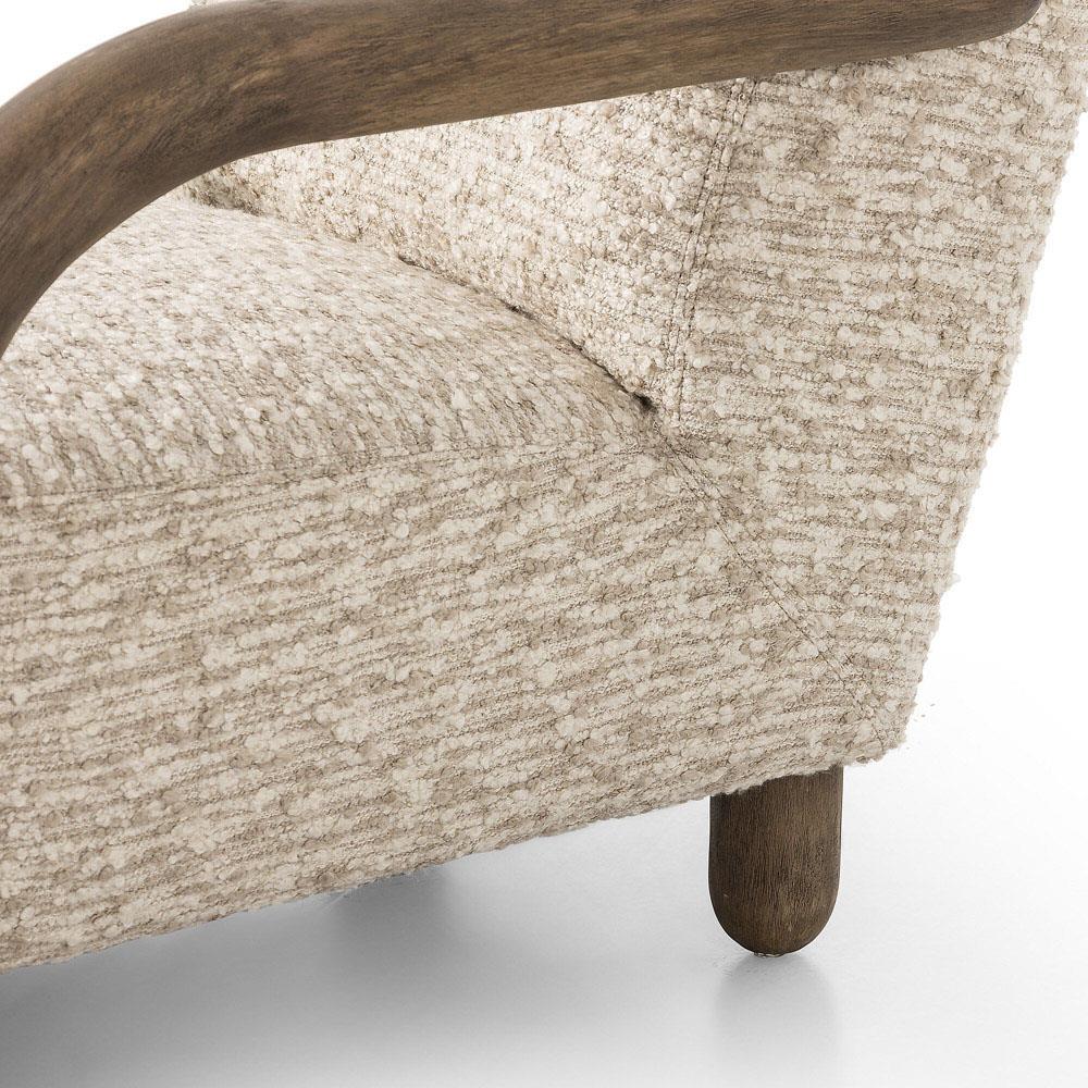 Waverly Modern Classic Beige Faux Shearling Arm Chair|