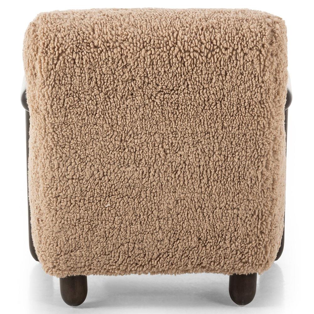 Waverly Modern Classic Brown Faux Shearling Arm Chair|