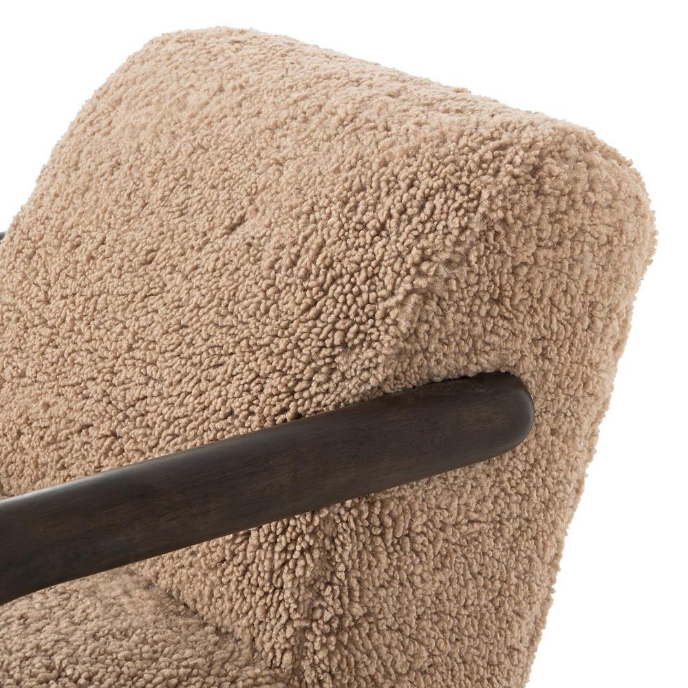 Waverly Modern Classic Brown Faux Shearling Arm Chair|