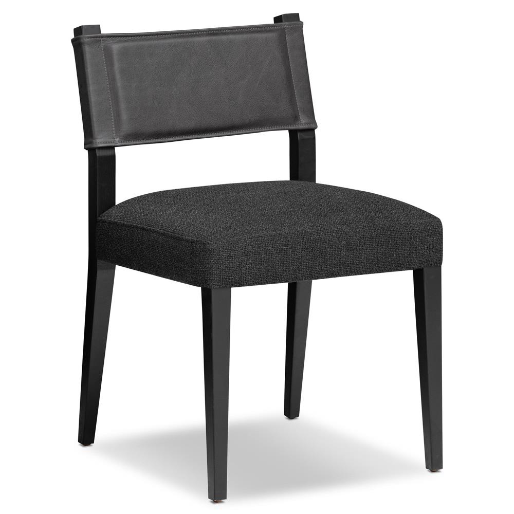 Ely Rustic Lodge Black Performance Wood Frame Dining Side Chair|
