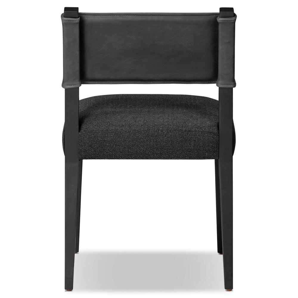 Ely Rustic Lodge Black Performance Wood Frame Dining Side Chair|