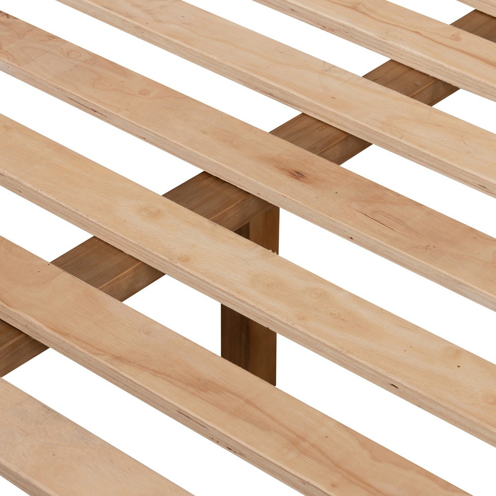 Genesis Rustic Lodge Brown Oak Beige Upholstered Bed - Queen|