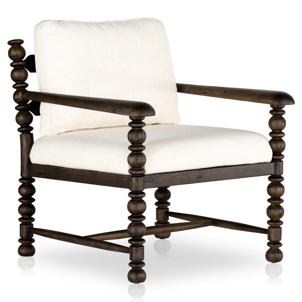 Lynx Rustic Lodge Cream Performance Living Room Chair|