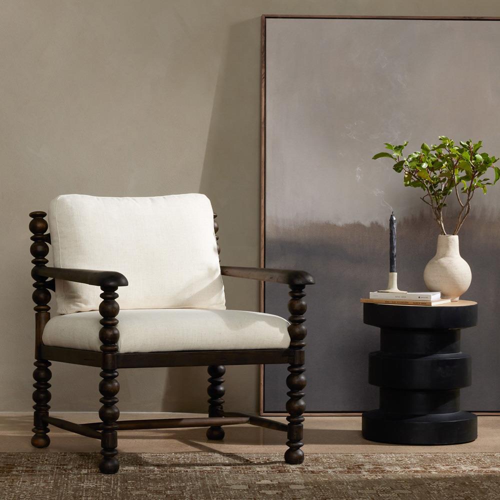 Lynx Rustic Lodge Cream Performance Living Room Chair|