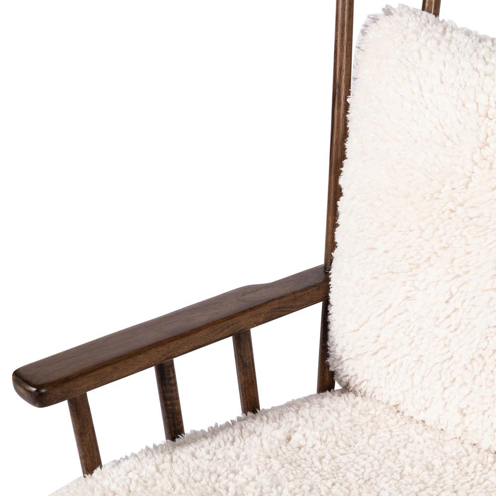 Elion Modern Classic Cream Faux Shearling Windsor Arm Chair|