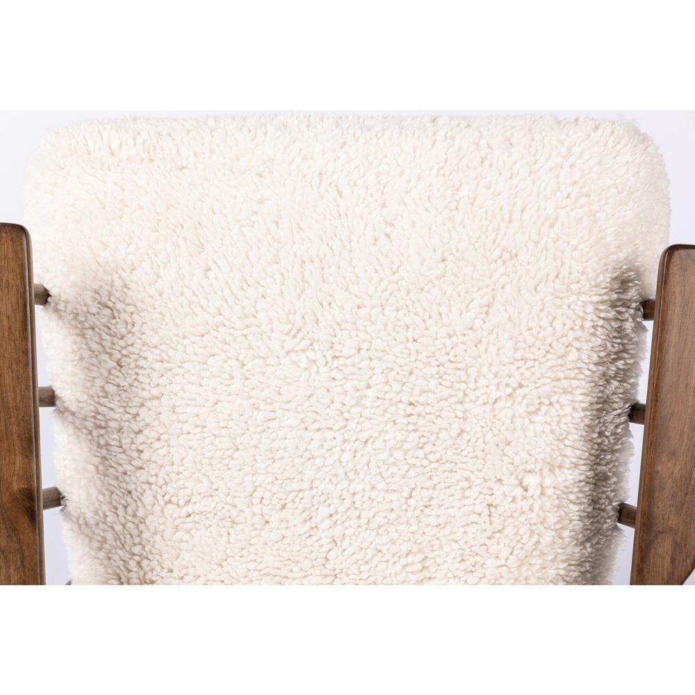 Elion Modern Classic Cream Faux Shearling Windsor Arm Chair|