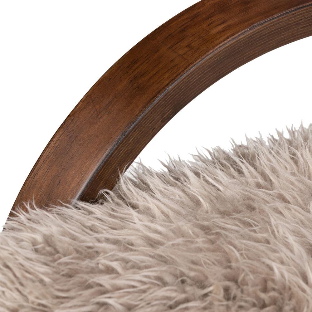 Artie Rustic Lodge Taupe Fur Occasional Chair | Kathy Kuo Home